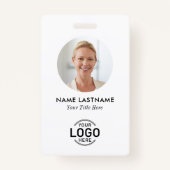 Logo Circle Photo Simple Minimalist Clean White Badge (Voorkant)