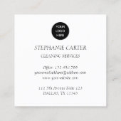 Logo Cleaning Services Waterverf Commercial Vierkante Visitekaartje (Achterkant)