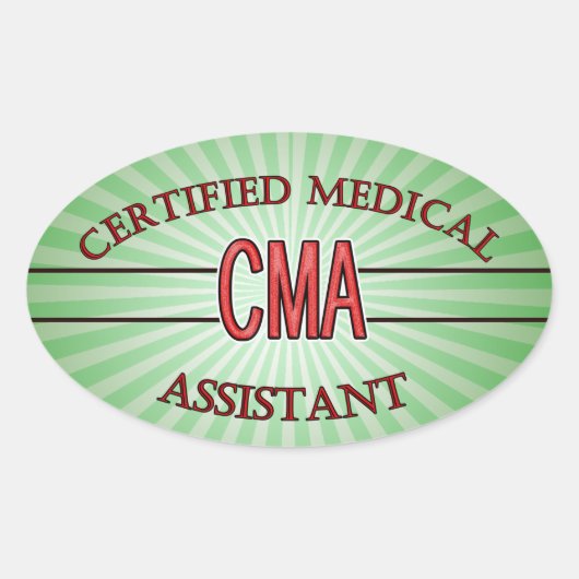 LOGO CMA-GECERTIFICEERDE MEDISCHE HULP OVALE STICKER (Voorkant)