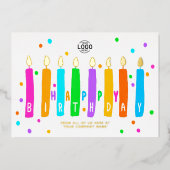 Logo Colorful Candles Business Birthday Gold Kaart (Voorkant)