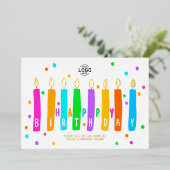 Logo Colorful Candles Business Birthday Gold Kaart (Staand Voorkant)