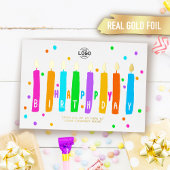Logo Colorful Candles Business Birthday Gold Kaart