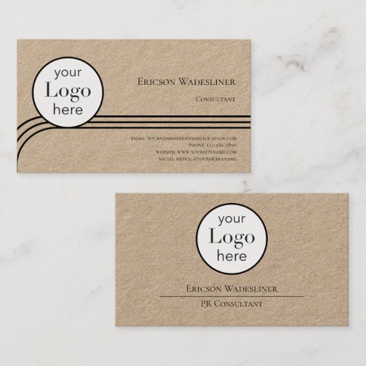 Logo consultant Kraft Paper Visitekaartje (Voorkant / Achterkant)