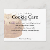 Logo Cookie Verzorgingsinstructies voor Rustieke C Bedankkaart (Voorkant)