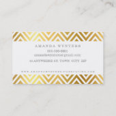 LOGO Cool Chevron Patroon gouden folie badge achth Visitekaartje (Achterkant)