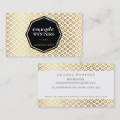 LOGO cool rustiek patroon gouden folie embleem ach Visitekaartje (Voorkant / Achterkant)
