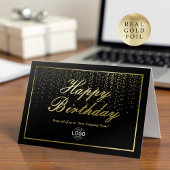 Logo Corporate Black Gold Happy Birthday Folie Wenskaart