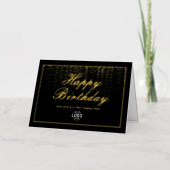 Logo Corporate Black Gold Happy Birthday Folie Wenskaart (Voorkant)