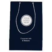 Logo Corporate Company Blue Minimalist Medium Cadeauzakje (Achterkant)