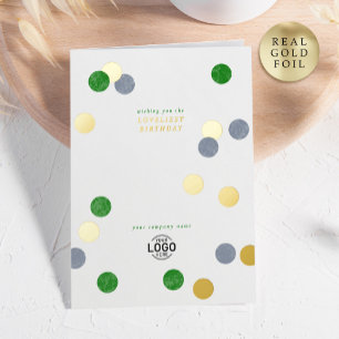 Logo Corporate Eenvoudig Modern Groen Verjaardagsg Folie Wenskaart