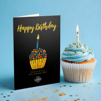 Logo Corporate Eenvoudige Cupcake Black Verjaardag