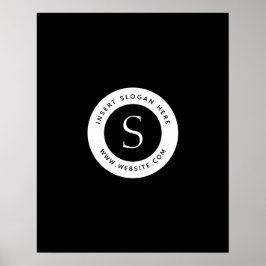 Logo Corporate Modern Black en White Poster