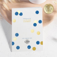 Logo Corporate Modern Blue Gold Happy Birthday