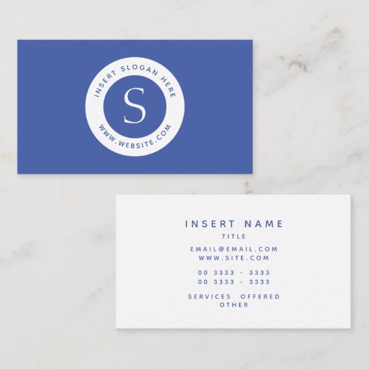 Logo Corporate Modern Medium Blue Visitekaartje (Voorkant / Achterkant)