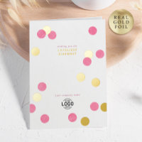 Logo Corporate Modern Pink Gold Happy Birthday