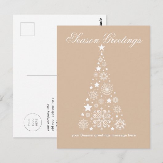 Logo Corporate Seizoen Groeten Fijne vakantie Kaar Briefkaart (Voorkant / Achterkant)