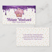 Logo cupcake bakkerij | Paarse glazuur drip Visitekaartje (Voorkant / Achterkant)