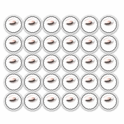 Logo Custom Eyes Lashes Beauty Studio Cosmetics Sticker (Voorkant)