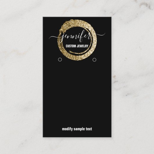Logo Custom Jewelry Kaart Social Media Black Golde Visitekaartje (Voorkant)