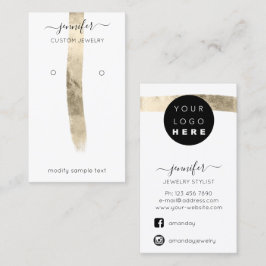 Logo Custom Jewelry Kaart Social Media Gold Paint Visitekaartje