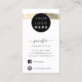Logo Custom Jewelry Kaart Social Media Gold Paint Visitekaartje (Achterkant)