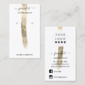 Logo Custom Jewelry Kaart Social Media Gold White Visitekaartje (Voorkant / Achterkant)