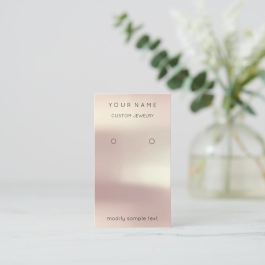 Logo Custom Jewelry Kaart Social Media Roos Visitekaartje (Staand voorkant)