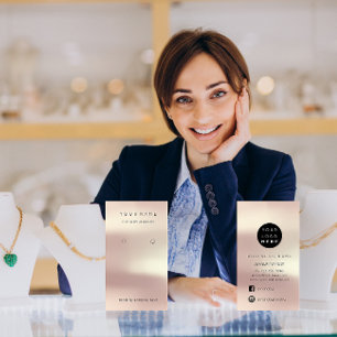 Logo Custom Jewelry Kaart Social Media Roos Visitekaartje