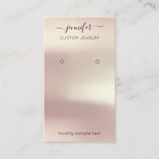 Logo Custom Jewelry Kaart Social Media Roos Visitekaartje (Voorkant)