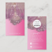 Logo Custom Jewelry Kaart Social Pink Florals Visitekaartje (Voorkant / Achterkant)