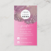 Logo Custom Jewelry Kaart Social Pink Florals Visitekaartje (Achterkant)