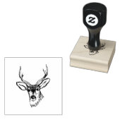 Logo Custom Ontwerp Uw Herten Hoofd Houten Kunst S Rubberstempel (Gestempeld)