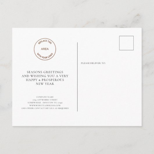 Logo Custom Photo Company Foliage Merry kerst Briefkaart (Achterkant)