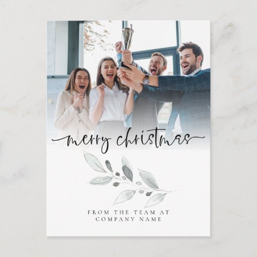 Logo Custom Photo Company Foliage Merry kerst Briefkaart (Voorkant)