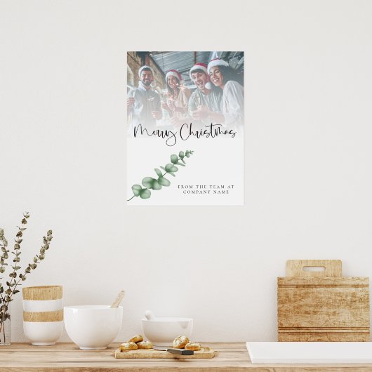 Logo Custom Photo Company Foliage Merry kerst Poster (Keuken)