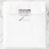 Logo Custom Photo Company Foliage Merry kerst Vierkante Sticker (Tas)