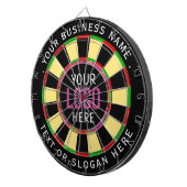 Logo & Custom Text Business Company  Dartbord (Voorkant Rechts)