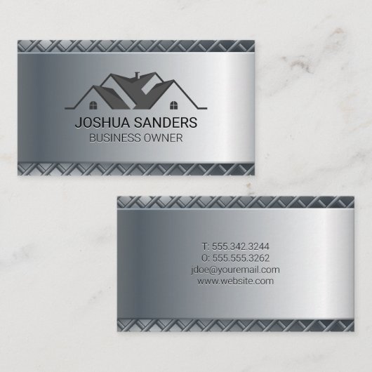 Logo dak van een woonhuis visitekaartje (Voorkant / Achterkant)