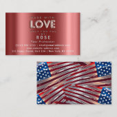 Logo Dank Roos Amerikaanse vlag Mad3 met liefde Afsprakenkaartje (Voorkant / Achterkant)