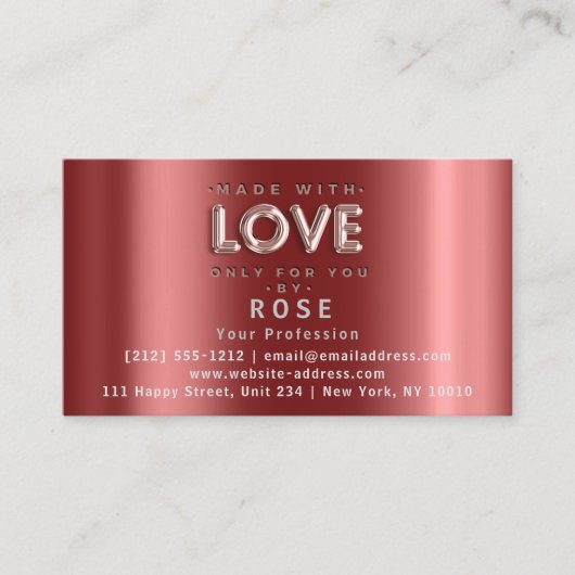 Logo Dank Roos Amerikaanse vlag Mad3 met liefde Afsprakenkaartje (Voorkant)