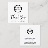 Logo Dank u voor het elegante moderne plein Visite Vierkante Visitekaartje (Voorkant / Achterkant)