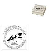 Logo dat een rennend paard voorstelt rubberstempel (Gestempeld)