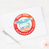 Logo de diario de kayak washed ronde sticker (Envelop)