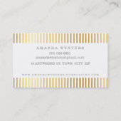 LOGO diagonaal streeppatroon gouden folie geo acht Visitekaartje (Achterkant)