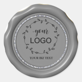 *~* LOGO Diamond Circle SILVER Wax Seal Stickers