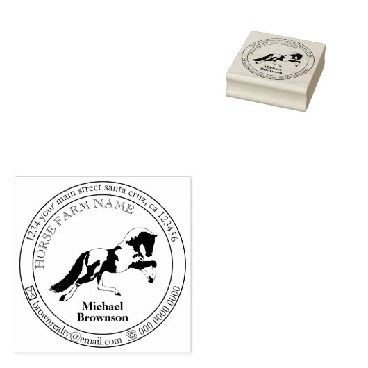 Logo die de rijppaarden weergeeft rubberstempel (Gestempeld)