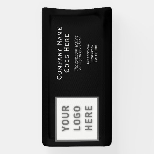 Logo DIY Horizontale zwarte Sjabloon Kleine bedrij Spandoek (Verticaal)