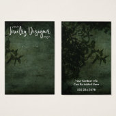 Logo Donkergroene rustieke botanische oorbel houde Visitekaartje (Voorkant /achterkant)