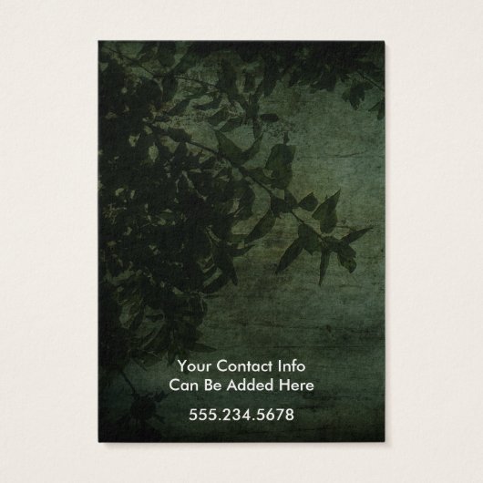 Logo Donkergroene rustieke botanische oorbel houde Visitekaartje (Achterkant)