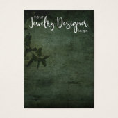 Logo Donkergroene rustieke botanische oorbel houde Visitekaartje (Voorkant)